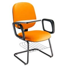 Imagem de Cadeira Universitária Com Prancheta Para Escolas Linha Uno Laranja