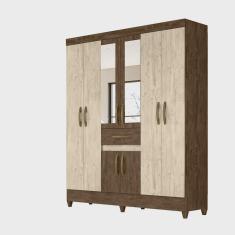 Imagem de Guarda Roupa 8 Portas com Espelho Portugal Castanho Wood Avelã Wood 835831 Moval