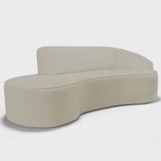 Imagem de Sofá 3 Lugares Curvo Sala de Estar Living Firenze Direito D02 Corano Bege 180 cm C-26 - Lyam