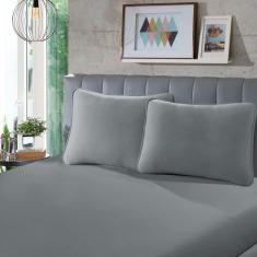 Imagem de Lençol Solteiro SBX Rubi Malha Cinza