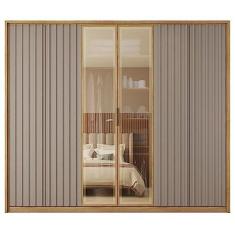 Imagem de Guarda Roupa Grande 6 Portas 2 Espelhos Marrom Braga