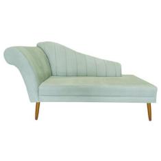 Imagem de Recamier Divã Pés Palito Para Sala Cecilia 1.60cm Veludo Acqua - Incas