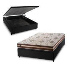 Imagem de Conjunto Box Baú Chicago Marrom 138x188x64 Espuma D33 - King House