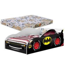 Imagem de Cama Carro Solteiro Adesivada C/ Colchão Incluso - LV MÓVEIS, Preta