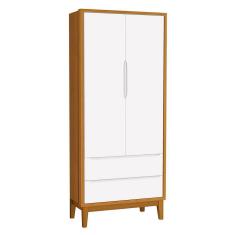 Imagem de Guarda Roupa Infantil 2 Portas Classic Branco Savana Com Pés Amadeirado Reller Móveis Branco Savana