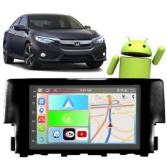Imagem de Kit Multimidia Android Civic G10 2017 a 2021 7 Pol Carplay Waze - E-Ca