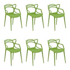 Imagem de Kit 6 Cadeiras Decorativas Sala E Cozinha Feliti Verde