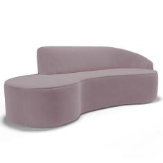 Imagem de Sofá Living 4 Lugares 300cm Braço Direito Mozart D06 Veludo Rosê - Mpozenato