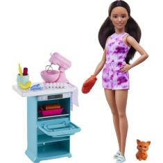 Imagem de Boneca Barbie Playset Brincando De Cozinhar - Mattel Hcd43