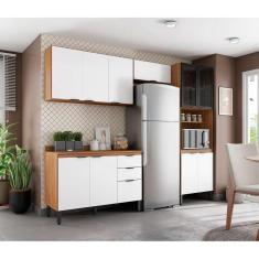 Imagem de Cozinha Compacta Firenze I 11 pt 2 gv Amêndola e Branca