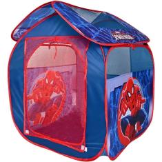Imagem de Barraca Infantil Menino Tenda Cabaninha Dobrável Portátil Homem Aranha Marvel Zippy Toys Azul