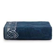 Imagem de Toalha De Banho Macia 100% Algodão Grossa Azul Marrocos