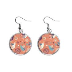 Imagem de Brinco de prata com pingente de flor laranja para mulheres