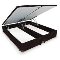 Imagem de Cama Box Baú Frontal King Size Cosmopolita Basic Marrom - 193X203