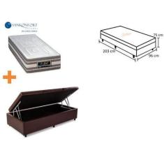 Imagem de Conjunto Cama Box Baú Solteiro King  + Colchão Sankonfort 96X203x75 (