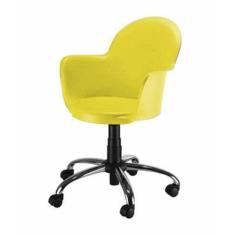 Imagem de Cadeira Giratória Base Cromada Linha Polipropileno Moon Amarelo - Desi