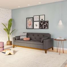 Imagem de Sofá 3 Lugares Carson City Suede Cinza