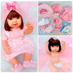 Imagem de Tipo Boneca Bebê Reborn 100% Silicone Bolsa + 28 Itens - Mamãe Reborn