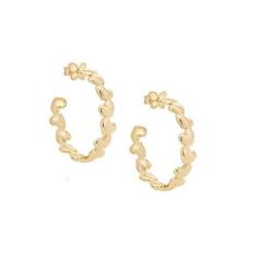 Imagem de Brinco Rommanel Banhado Ouro Meia Argola Com Aro De Corações 526292