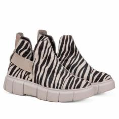 Imagem de Tenis Em Pelo Zebra Com Elastico Off White E Sola De Borracha - Simpro