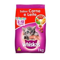 Imagem de Ração Whiskas Para Gatos Filhotes Sabor Carne E Leite - 1Kg
