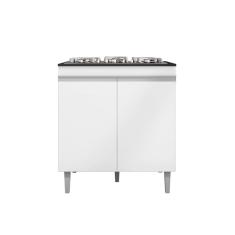 Imagem de Balcão Cozinha Andréia Para Cooktop 4 ou 5 Bocas Com Pés 2 Portas Bco - AJL Móveis