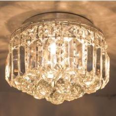 Imagem de Lustre Plafon Cristal K9 Transparente Bella Hu1102 4g9 25cm St931