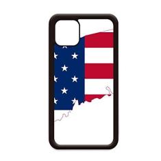Imagem de Connectic USA Mapa Estrelas Tripes Bandeira Formato para iPhone 11 Pro Max Capa para Apple Mobile