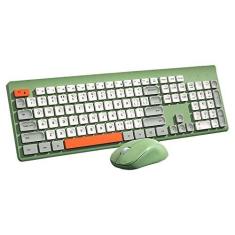 Imagem de Conjunto de teclado e mouse sem fio, 104 teclas quadradas, teclado de escritório de tamanho completo com teclado numérico e combinação de mouse DPI de 3 níveis para computador, laptop, PC gamer