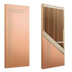 Imagem de Porta Sarrafeada Frisada HDF de Pinus Friso 06 - JB Paes