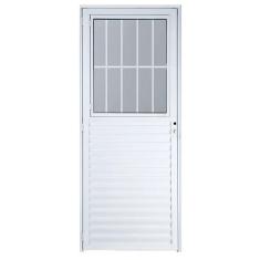 Imagem de Porta social 2,10x80 lado DIREITO no alumínio branco