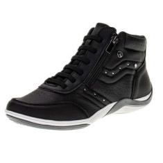 Imagem de Tenis Feminino Cano Alto Com Fecho Lateral De Amarrar Casual Kolosh C3662 Preto 39-Feminino