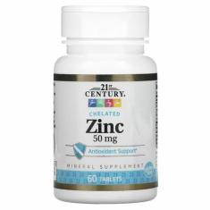 Imagem de Zinco 50 Mg 60 Tabletes 21St Century Importado Usa