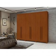 Imagem de Guarda-roupas Casal Bertha 6 Portas 4 Gavetas Sem Espelho Com Pés - Lopas Frassino