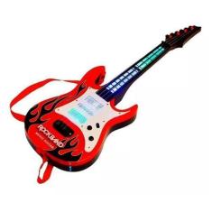Imagem de Guitarra Infantil Brinquedo Musical Com Som E Luz - Art Brink