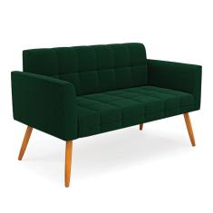 Imagem de Namoradeira 2 Lugares Pé Palito Castanho Elisa Bouclê Verde D03 - D`Rossi