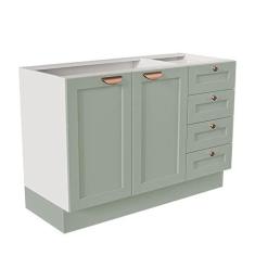 Imagem de Balcão para Pia 120cm sem Tampo Arizona Cabecasa Madeiramadeira Branco/menta