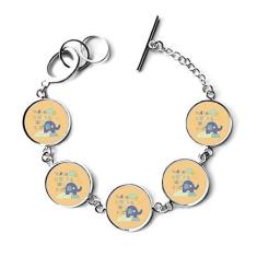 Imagem de DIYthinker Pulseira de animal amarelo com desenho de pássaro elefante listrado, pingente de corrente