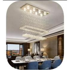 Imagem de Lustre De Cristal Legítimos K9 De 30Mm,Base De Inox Espelhado 70X20cm , Com 60 Cm De Altura