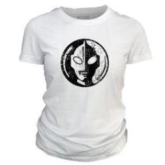 Imagem de Camiseta feminina 100% algodão DASANTIGAS estampa Ultraman em serigrafia.