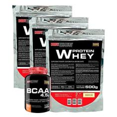 Imagem de KIT 3x Whey Protein 500g + BCAA 100g Tangerina - Bodybuilders Sabor Baunilha