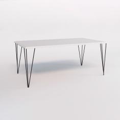 Imagem de Mesa Elen Tampo Retangular 140 X 80 Cm De Madeira Branco New Green