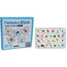 Imagem de Quebra-cabeça Montando o Alfabeto 26 Peças Madeira 8436