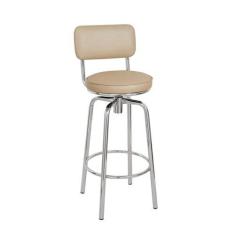 Imagem de Banqueta Cromado Assento Bege Metalizado Compoarte