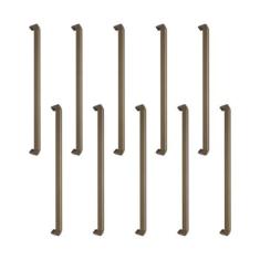 Imagem de Kit 10 Puxadores Slim Para Móveis 256mm Trip Com Parafusos (Bronze Fosco)