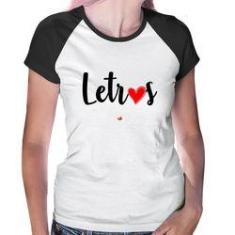 Imagem de Baby Look Raglan Letras Por Amor - Foca Na Moda