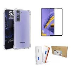 Imagem de Kit Carregador Portátil Samsung S21 Plus + Capa + Película De Vidro 3D