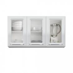 Imagem de Armário Aéreo 3 Portas de Vidro Luce Itatiaia Branco