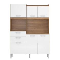 Imagem de Cozinha Compacta Harmonia 6 Portas E 2 Gavetas Amêndola Branco - Demóbile Amêndola Branco
