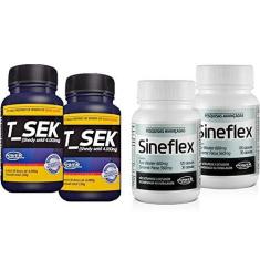 Imagem de 2 frascos de Sineflex + 2 frascos de T-Sek - Power Supplements